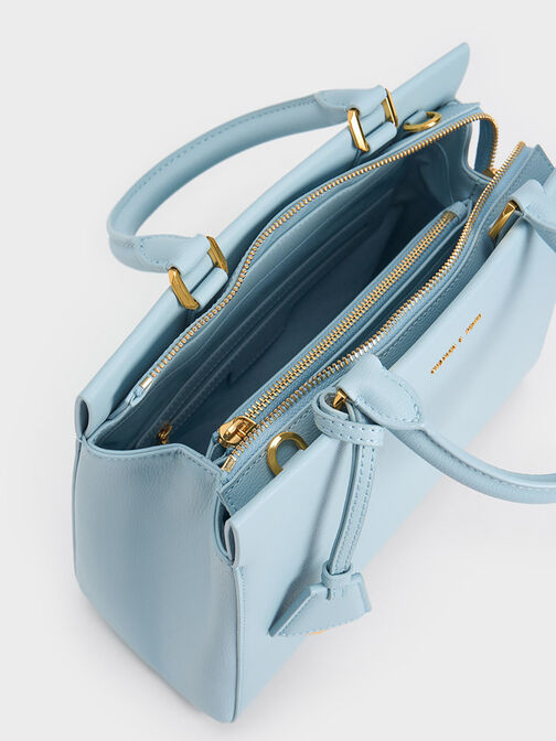 กระเป๋าถือแบบมีโครงรุ่น Mirabelle, สีฟ้า, hi-res
