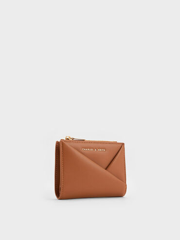 กระเป๋าสตางค์ทรงสี่เหลี่ยมดีไซน์ที่ปิดแบบซิปด้านบนรุ่น Midori, สีแทน, hi-res
