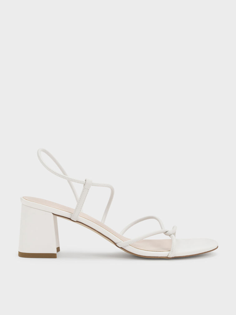 Meadow Strappy Block Heel Sandals, สีขาว, hi-res