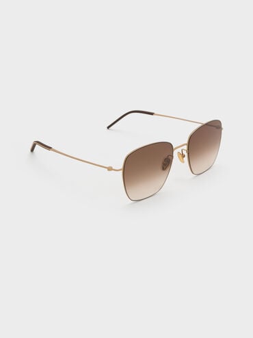 Miranda Square Sunglasses, Light Gold, hi-res