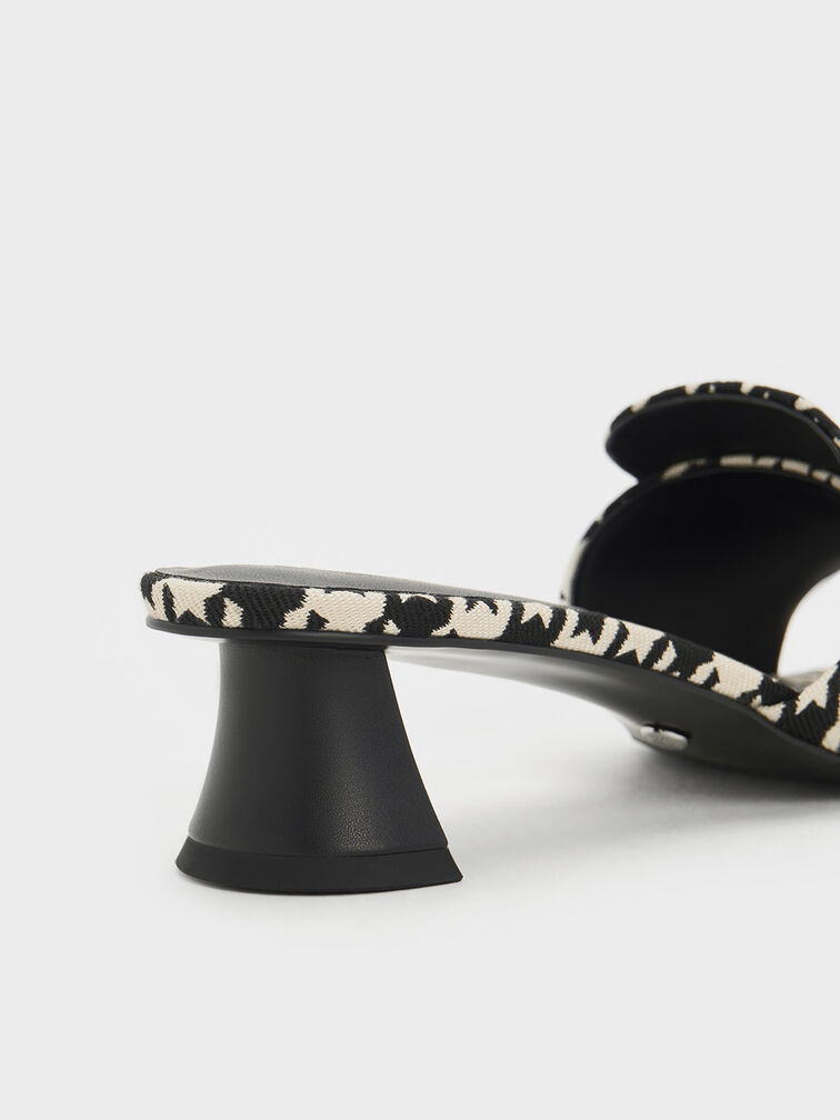 Gabine Houndstooth Leather Heeled Mules, , hi-res