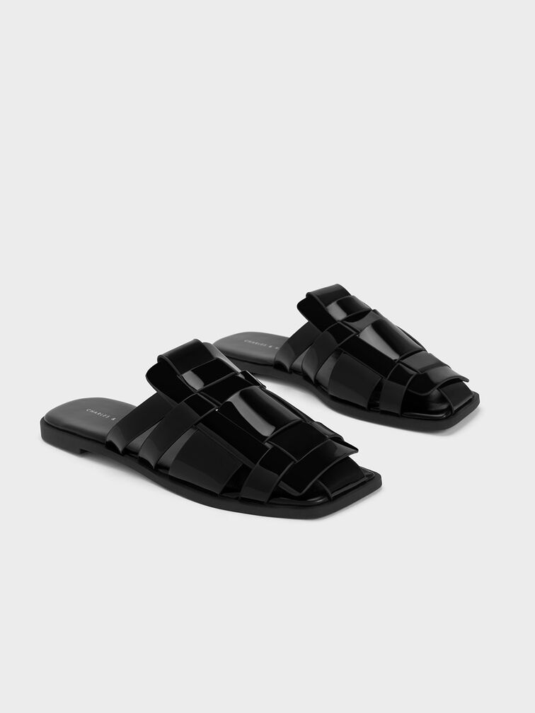 Woven Flat Mules, , hi-res