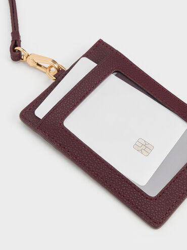 Twilia Side-Zip Card Holder, Wineberry Red, hi-res