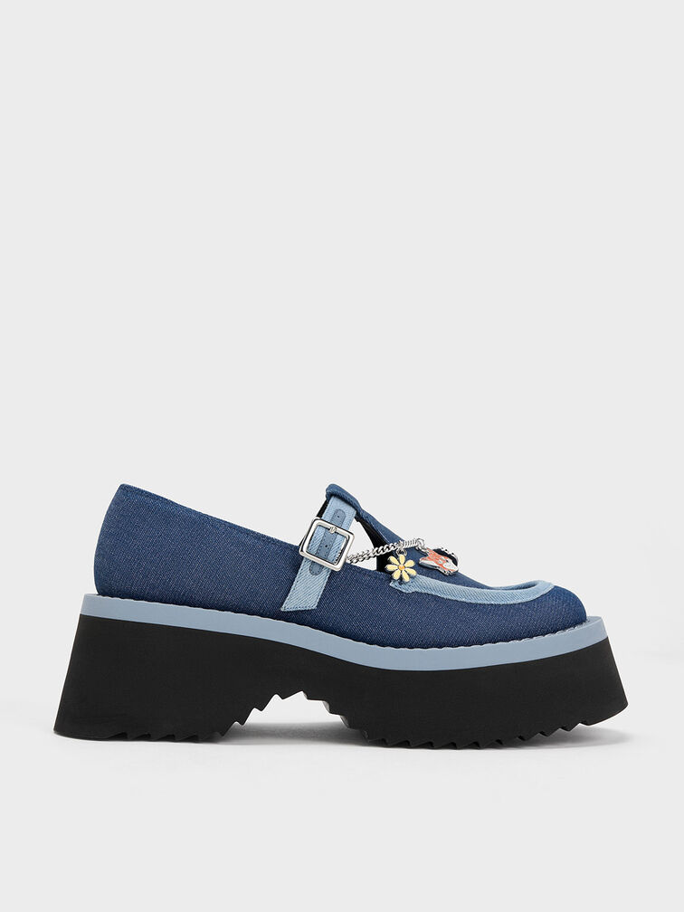Judy Hopps Chain-Strap Denim Mary Janes, , hi-res