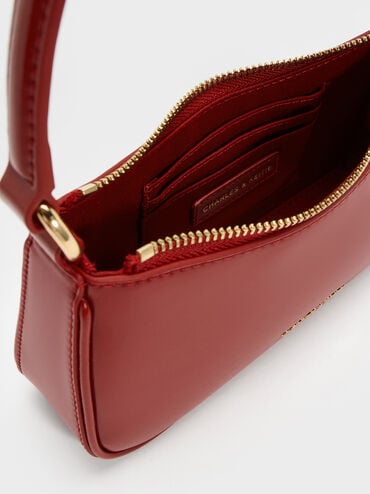 Elspeth Horse-Motif Shoulder Bag, Tomato Red, hi-res