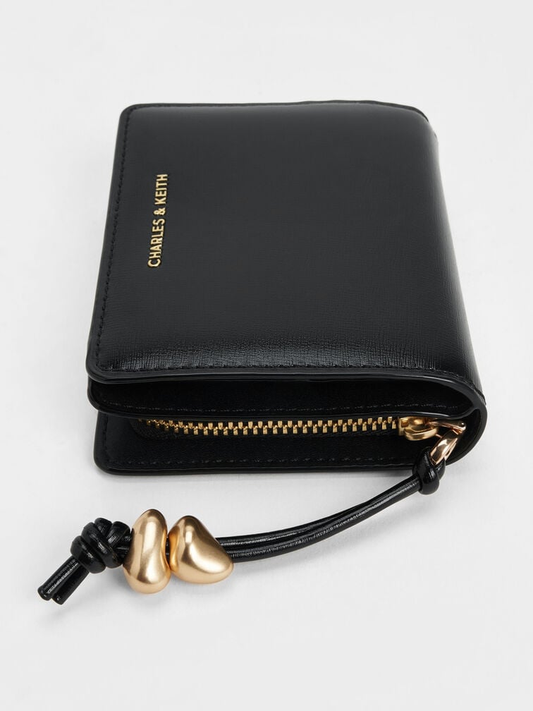 กระเป๋าสตางค์ดีเทลมีมิติรุ่น Augustine, สีดำ, hi-res