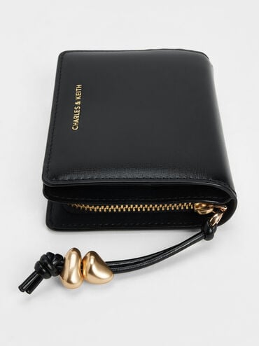 กระเป๋าสตางค์ดีเทลมีมิติรุ่น Augustine, สีดำ, hi-res