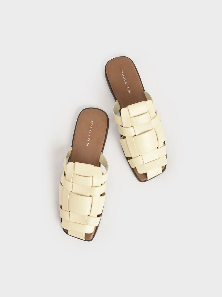 Woven Flat Mules, , hi-res