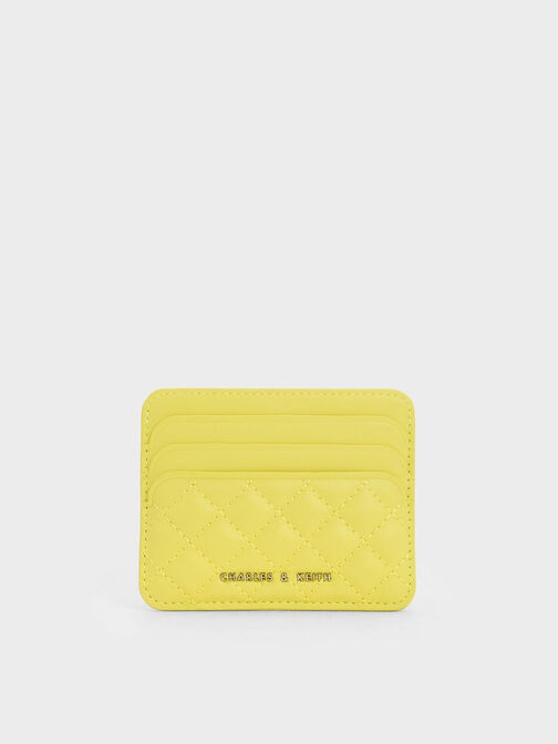 Cleo Quilted Card Holder, Yellow, hi-res