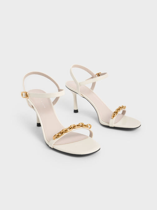 Chain Link Heeled Sandals, , hi-res