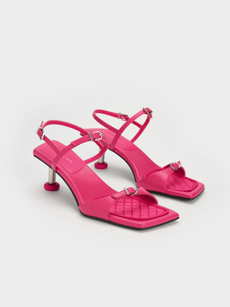 Sculptural Heel Buckled Sandals, , hi-res