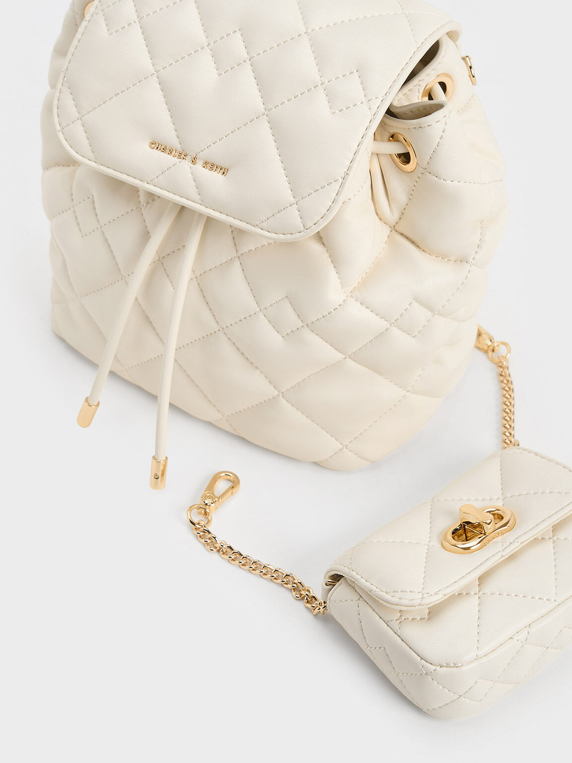 White quilted backpack online