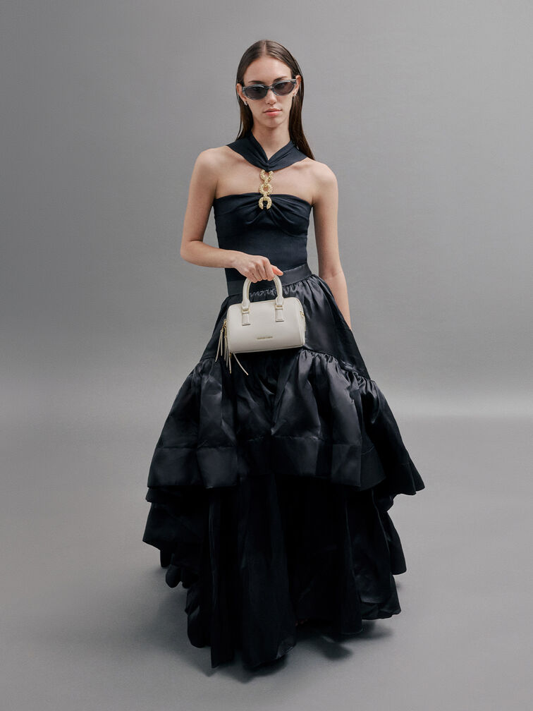 กระเป๋าโบว์ลิ่งรุ่น Everleigh, สีครีม, hi-res