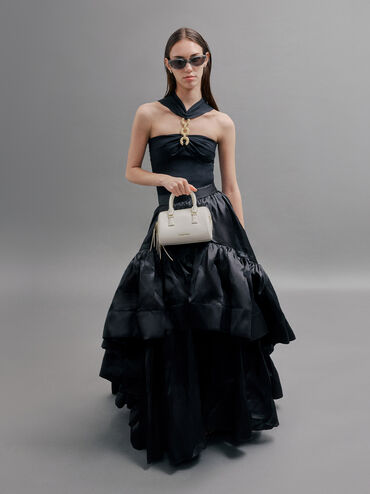 กระเป๋าโบว์ลิ่งรุ่น Everleigh, สีครีม, hi-res