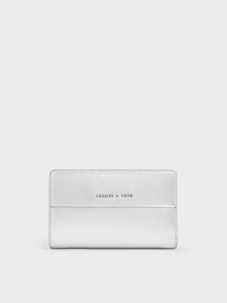 Metallic Top-Zip Short Wallet, , hi-res