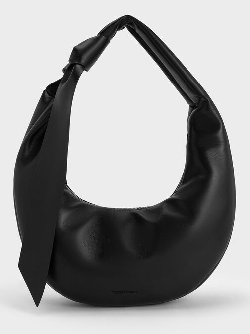 Toni Knotted Curved Hobo Bag, , hi-res
