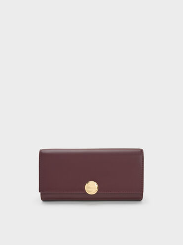 Behn Metallic-Accent Wallet-On-Chain, Wineberry Red, hi-res