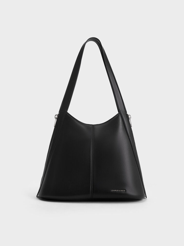 Saskia Slouchy Tote Bag, Noir, hi-res