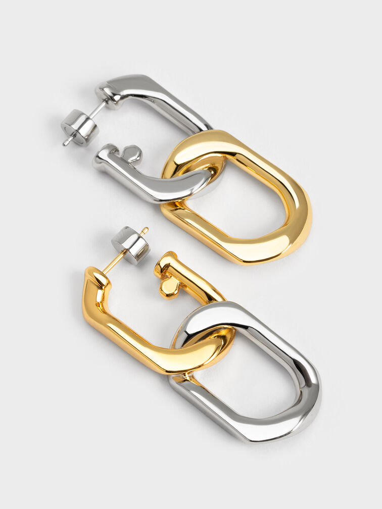 Gabine Two-Tone Chain-Link Drop Earrings, Multi, hi-res