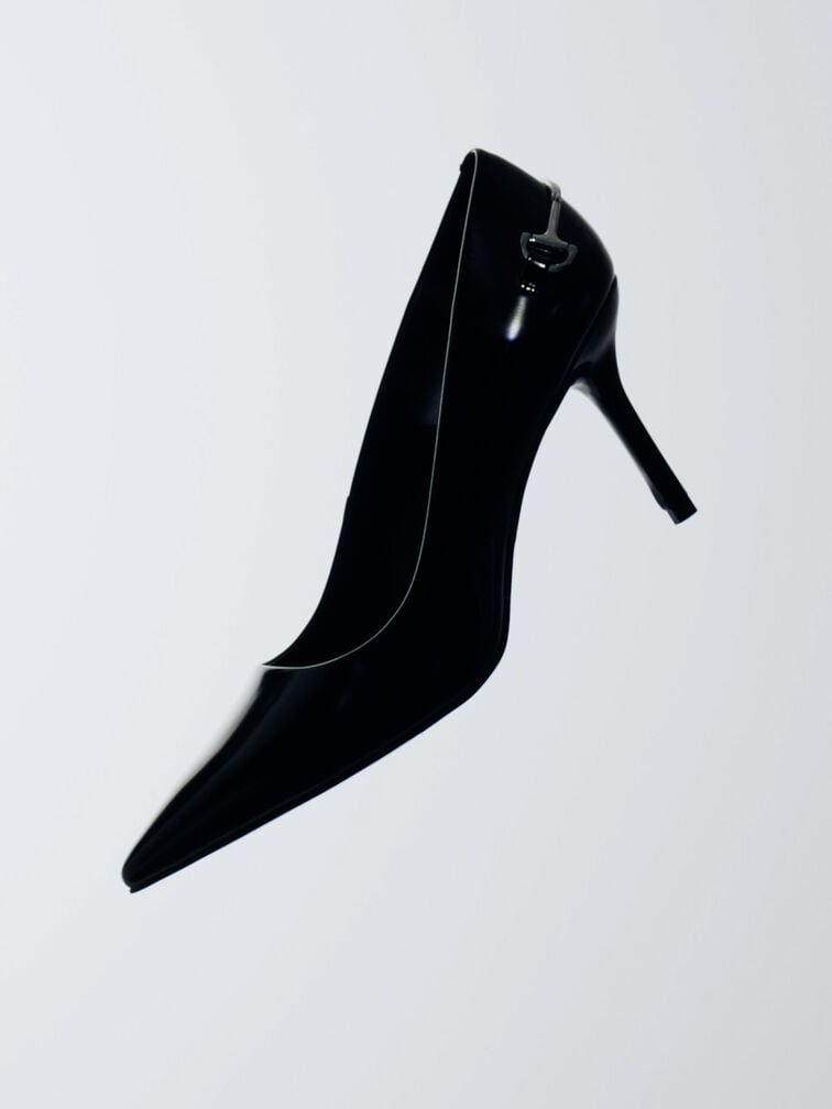 Erinna Metallic-Accent Pointed-Toe Pumps, Black Boxed, hi-res