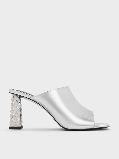 Open Toe Quilted Heel Mules, , hi-res