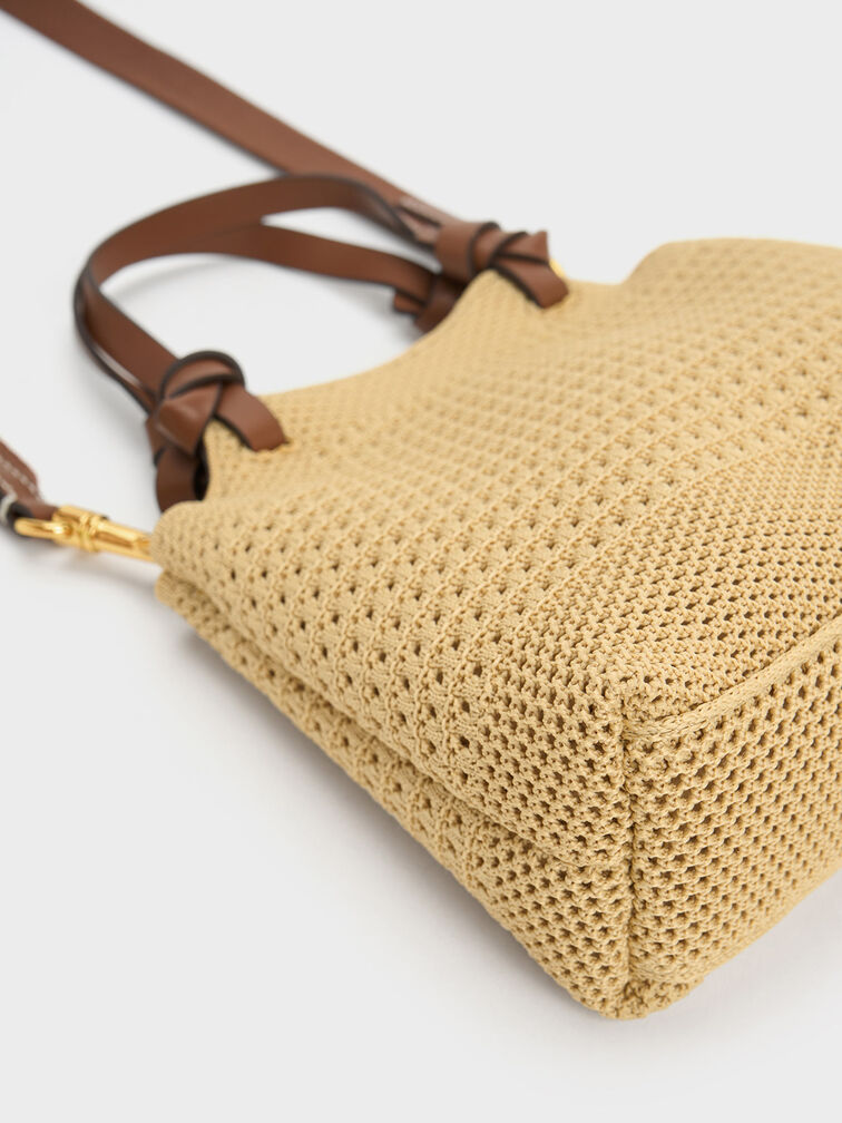 Ida Knotted Handle Knitted Tote Bag, , hi-res