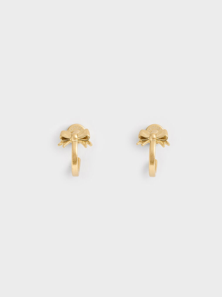 Paige Ribbon Stud Earrings, Brush Gold, hi-res