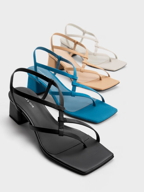 Asymmetric Interwoven Thong Sandals, , hi-res