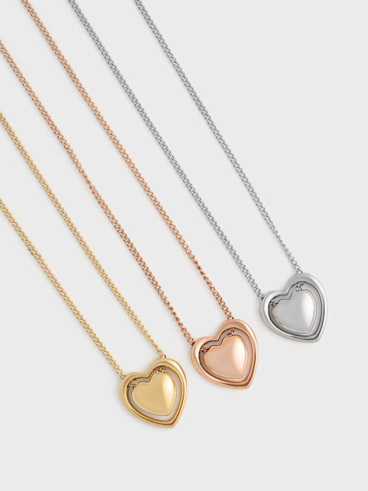 Annalise Heart Necklace, Silver, hi-res