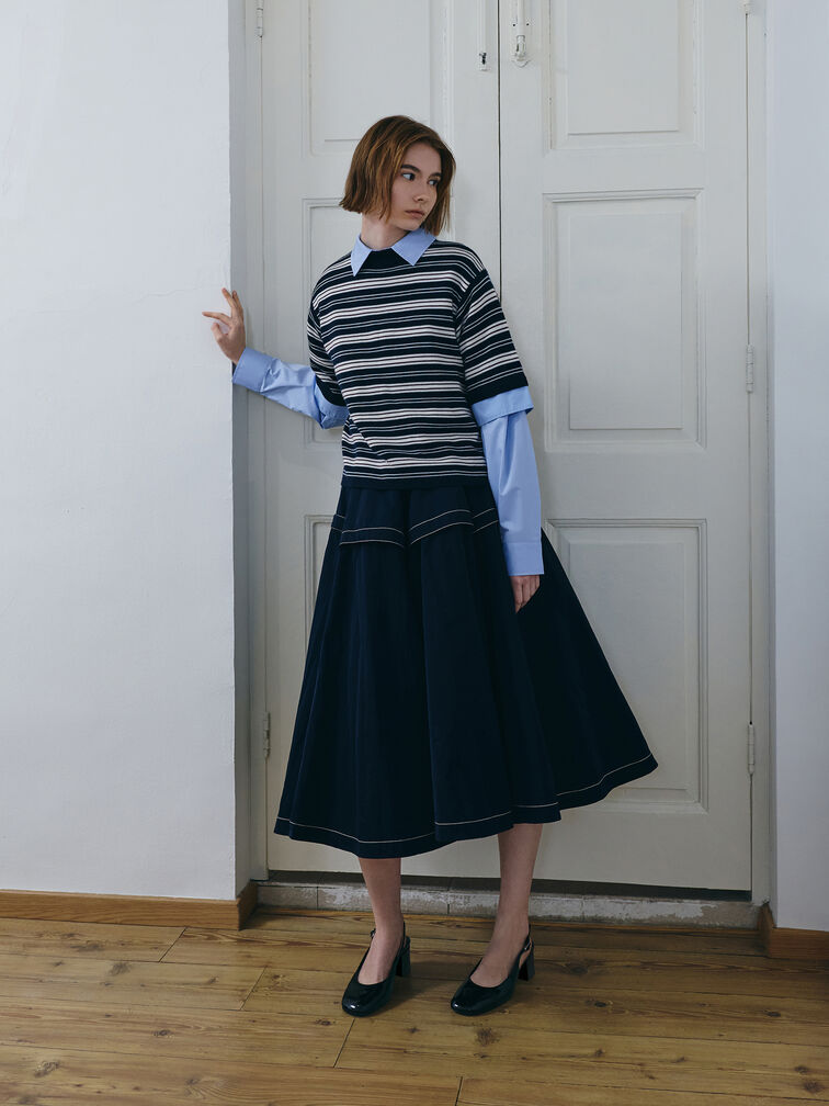 Danni Patent Slingback Pumps, Black Patent, hi-res