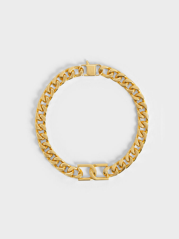 Gabine Chain-Link Choker Necklace, สีทอง, hi-res