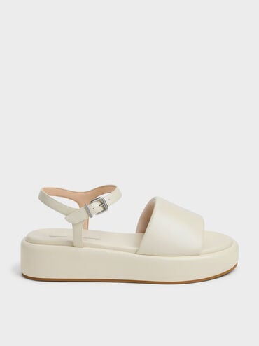 Ankle-Strap Flatform Sandals, Chalk, hi-res