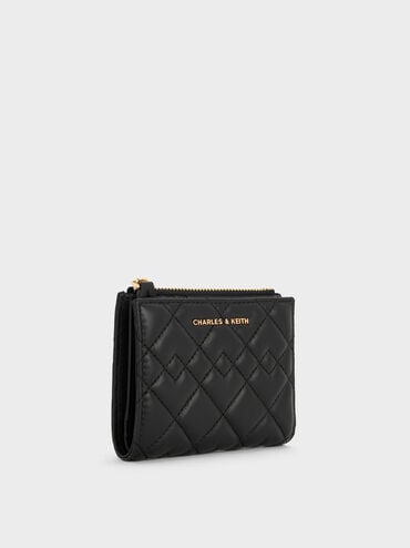 Duo Quilted Small Wallet, Black, hi-res