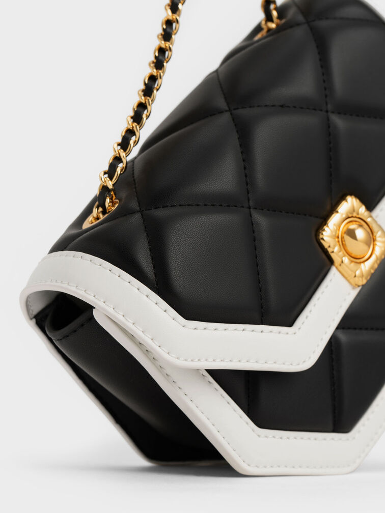 Avis Two-Tone Geometric Shoulder Bag, , hi-res