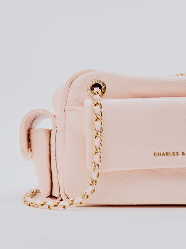 Duo Quilted Crossbody Bag, Soft Pink, hi-res