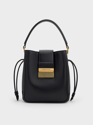 Charlot Elongated Bucket Bag, Black, hi-res