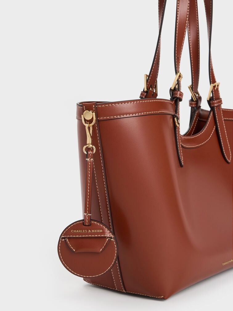 กระเป๋าโท้ทไซซ์ใหญ่พิเศษรุ่น Enola, สีอิฐ, hi-res