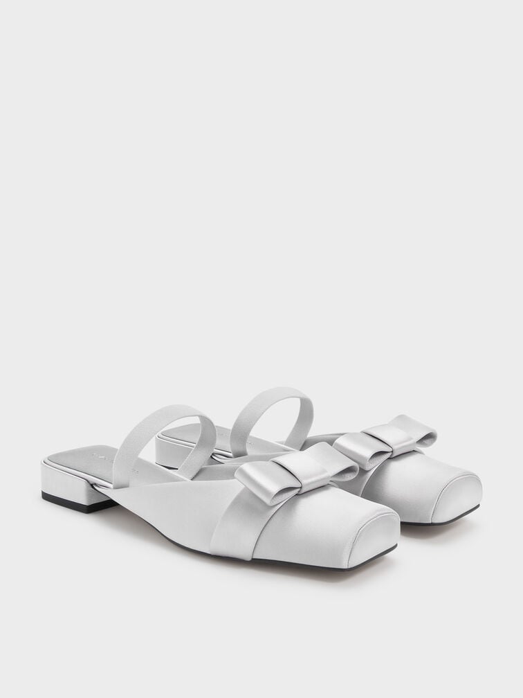 Brantley Bow Mules, Grey, hi-res