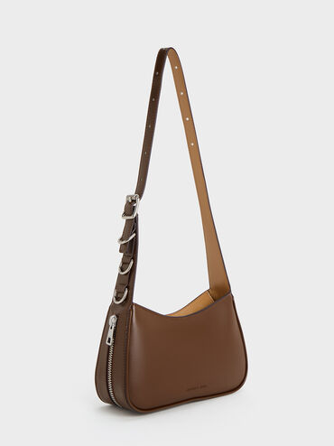 Rebel Hobo Bag, Dark Brown, hi-res