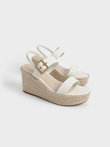 Buckled Espadrille Wedges, , hi-res