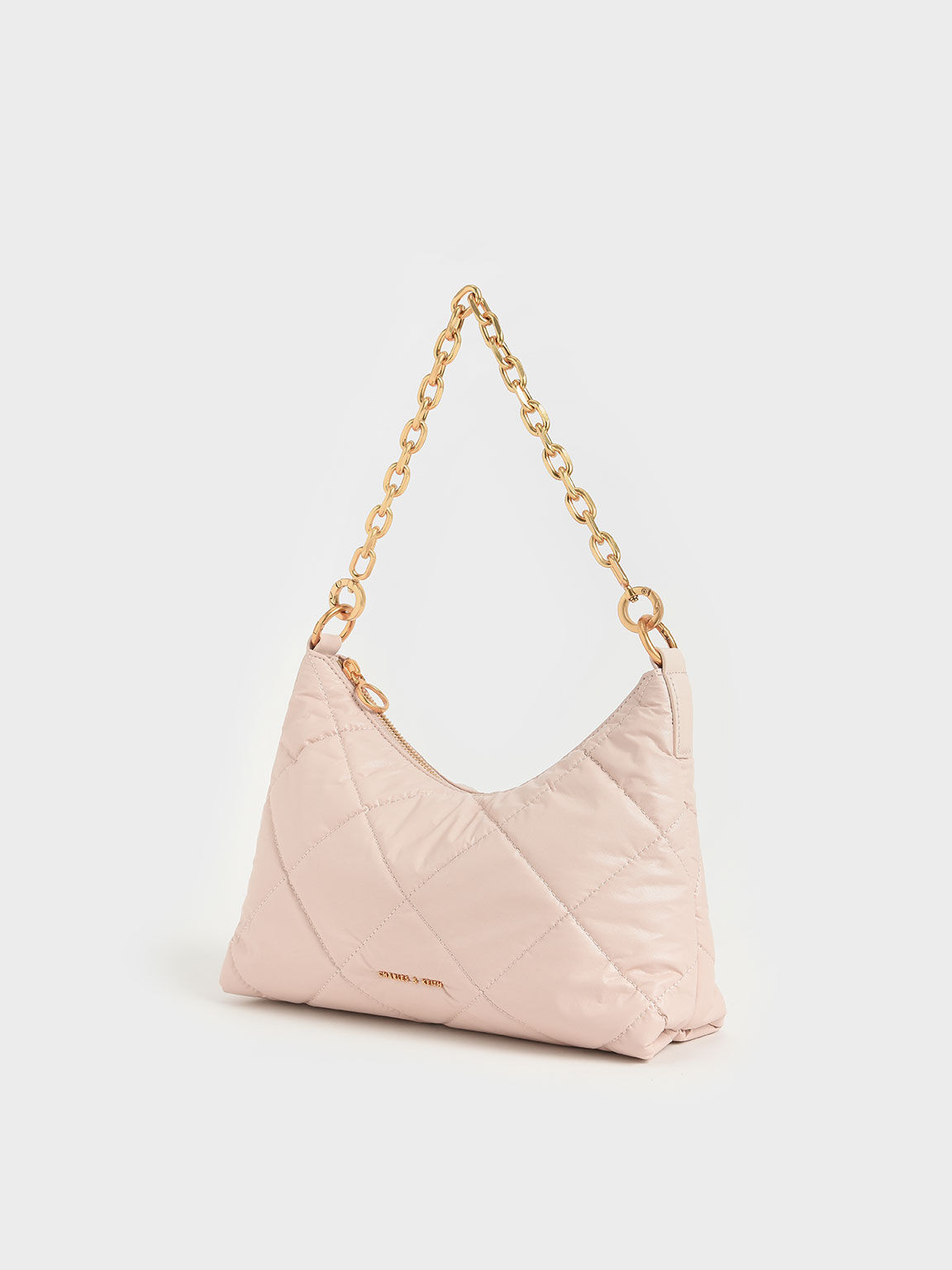 Paffuto Quilted Chain Handle Bag, Light Pink, hi-res