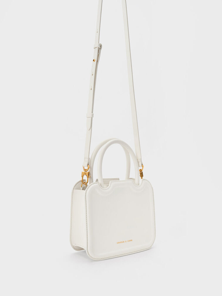 Perline Sculptural Tote Bag, White, hi-res