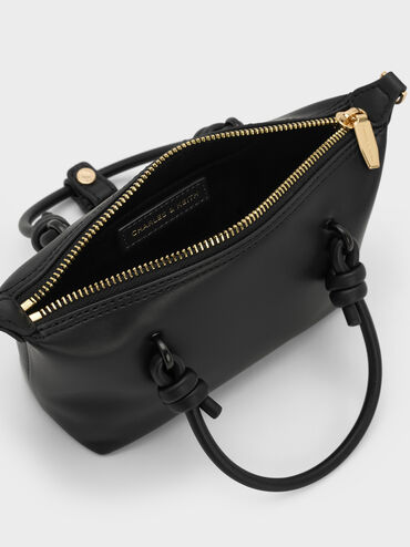 กระเป๋าโท้ทหูจับแบบปมรุ่น Sammie, สีดำ, hi-res