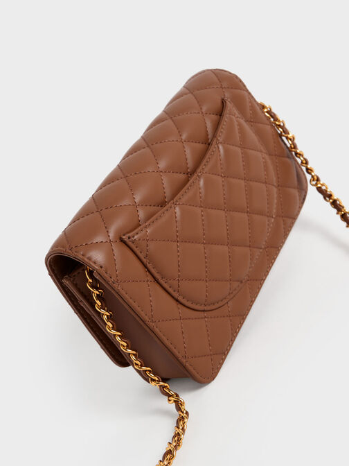 Quilted Push-Lock Clutch, , hi-res