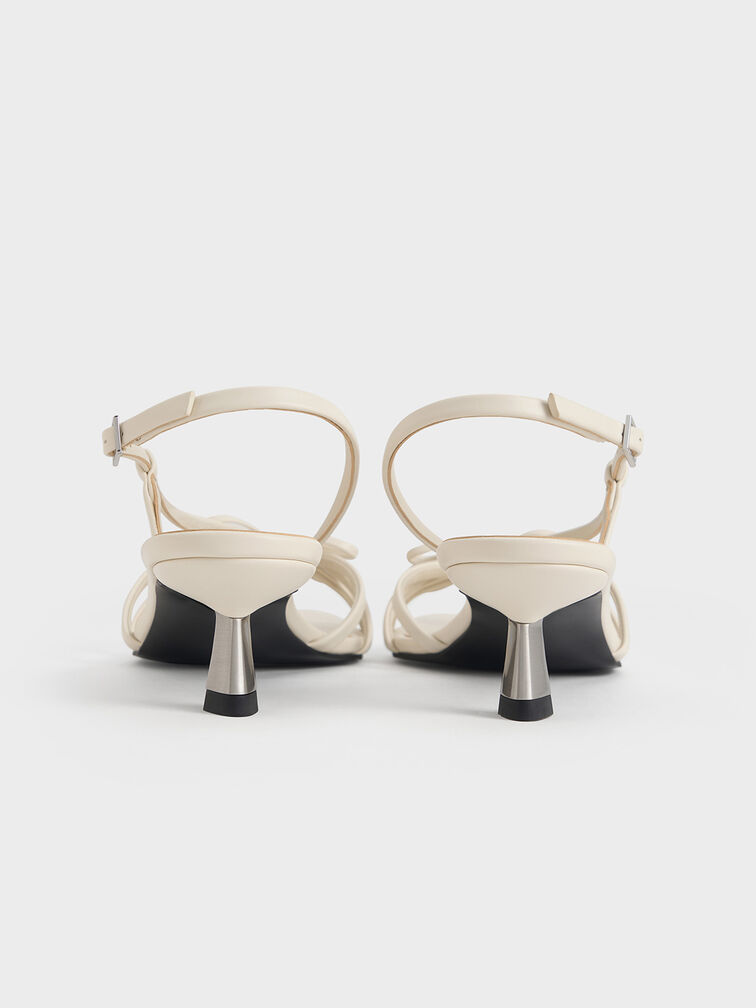Bow Strappy Heeled Thong Sandals, Chalk, hi-res