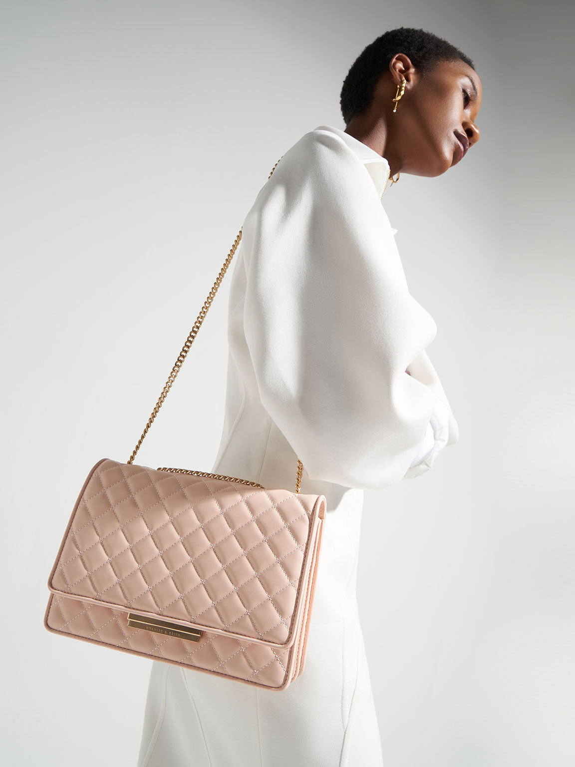 Charles and keith online quilted shoulder bag