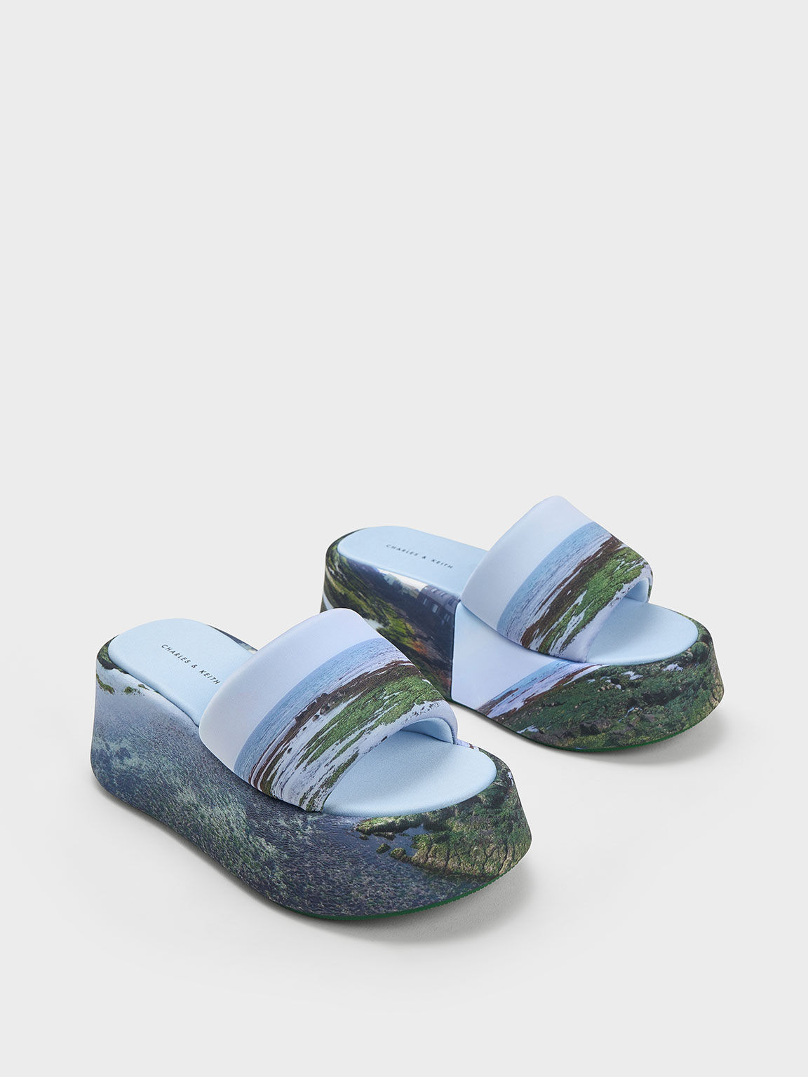 Iridescent hotsell flatform sandals