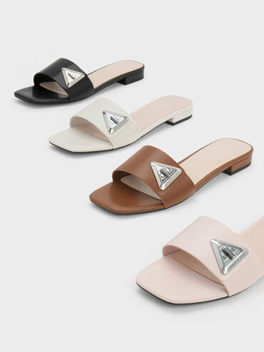 Trice Metallic Accent Slide Sandals, Chalk, hi-res