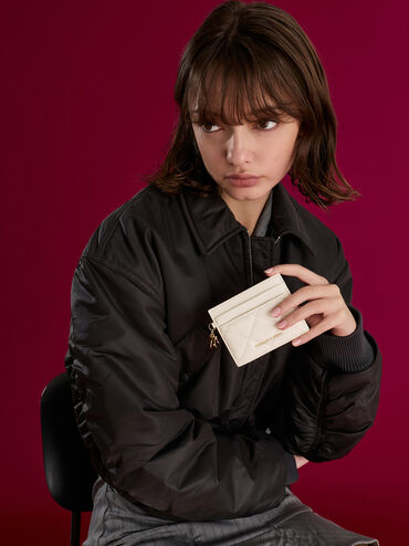Arrietty Quilted Card Holder, Cream, hi-res
