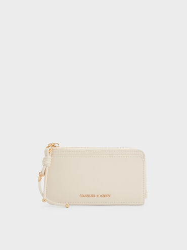 กระเป๋าใส่บัตรแบบซิปรอบรุ่น Everleigh, สีครีม, hi-res
